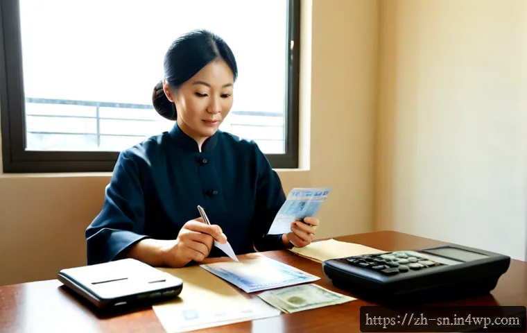 신용 관리의 중요성을 이해하기 - Photorealistic financial planning scene, a middle-aged Chinese adult seated at a clean home desk rev...